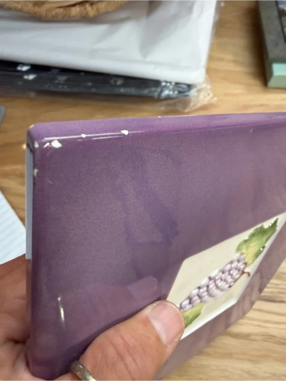Purple Grape Ceramic Accent Tile from World Market